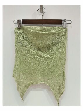 Lace Green Tube Top by Urban Renewal in Green Size Medium